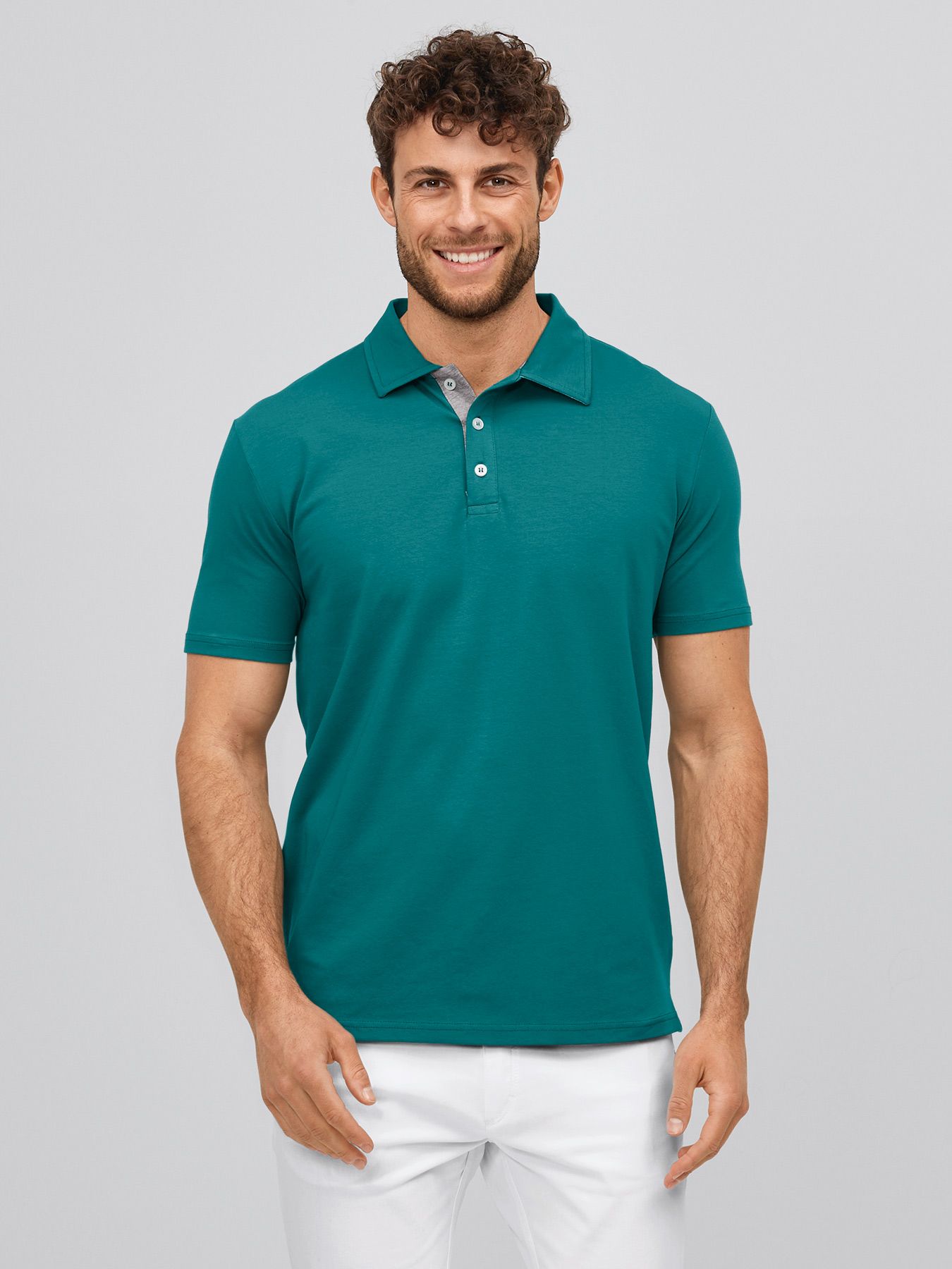 Miesten paita kauluksella, sileä jersey 